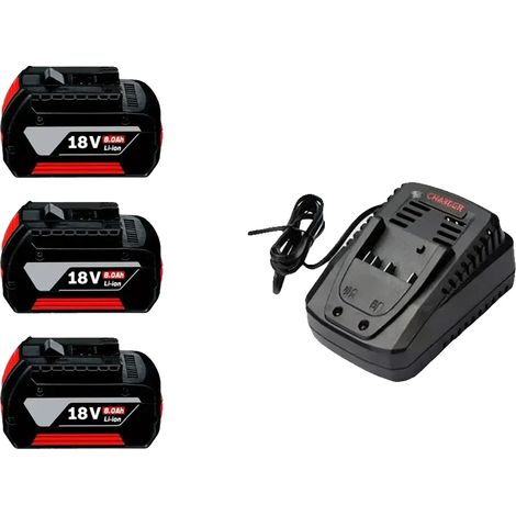 Batterie, 18V, capacité de 8,0Ah, 8.0AHX3-chargeurX1 (1/2)
