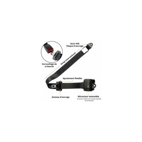 Autosicherheitsgurt, universell verstellbarer 3-Punkt-Autosicherheitsgurt, teleskopierbarer automatischer Autosicherheitsgurt, Autoreisezubehör, Fahrzeug (30 cm) - Crezuo (1/3)