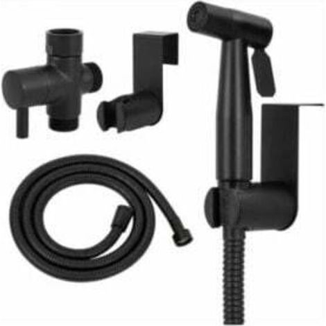 Komplettes schwarzes Toiletten-Bidet-Set, Toiletten-Bidet-Set, Sprüher für die tägliche Intimhygiene, Toiletten-Duschkopf mit Schlauch, Schwarz