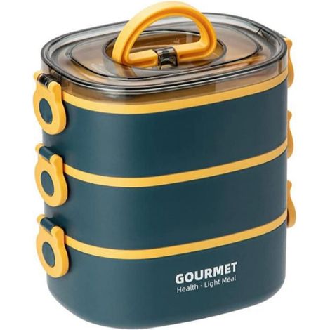 BoîTe à Bento pour Adulte, éTanche, Empilable, BoîTe à Bento, BoîTesda Rangement Portables pour RéCipients Alimentaires (Bleu) (1/4)