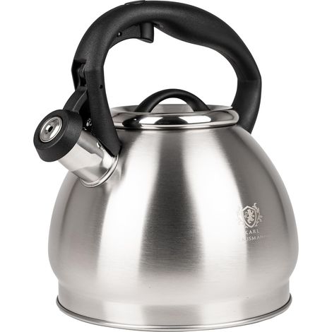 Bouilloire Sifflante - 1,8L - Acier Inoxydable - Compatible Induction et Gaz - Couvercle Amovible - Argenté (1/5)