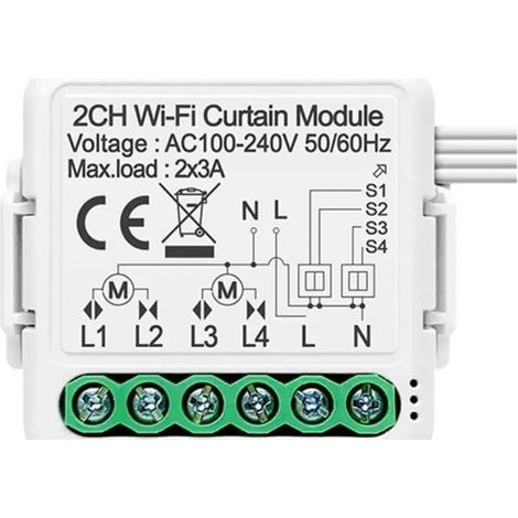 Interruptor Doble Wifi Persianas Tuya Avatto N-csm01-2