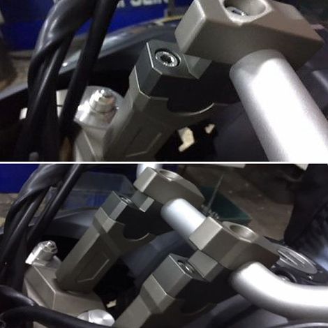 Kompatibel mit Yamaha MT09 Tracer 900 FZ09 Motorradlenkern (Vorbau und hintere Halterung). (1/4)