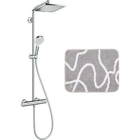 Hansgrohe Colonne de douche Crometta E 240 EcoSmart + cadeau gratuit tapis de salle de bain, gris (27281000-8SE) (1/5)