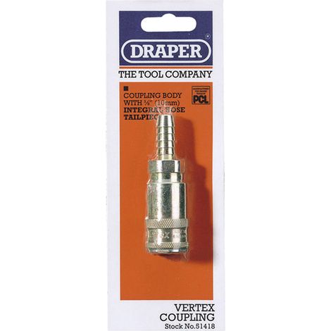 Draper 51418 3/8"" Bore Vertex Air Line Coupling with Tailpiece (1/5)