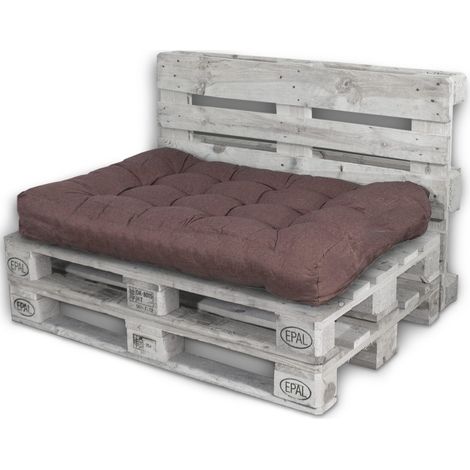 Palettenkissen Palettenauflagen Sitzkissen Rückenlehne Kissen Palette Polster Sofa Couch Braun - Sitzfläche