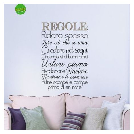 Sticker regole Crearreda adesivo murale frasi famose natura geometrie fantasie 47x67 cm