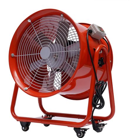 Ventilatore da cantiere, ventilatore assiale da 18,5", ventilatore da condotto industriale per fabbriche, scantinati, cantieri navali, 220 V, 1100 W, 2800 giri/min (1/5)