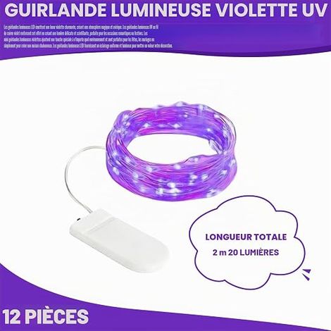 Fairy Lights: 2 m LED Purple Mini LED Fairy Lights, String Lights, Copper Wire String Lights for Indoor Outdoor, Wedding, Party (1/4)