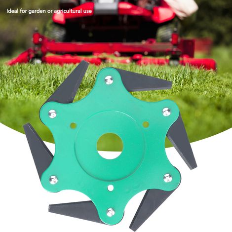 Tête de coupe 6 dents lame acier 65Mn débroussailleuse tondeuse à gazon coupe-herbe agricole vert (1/5)