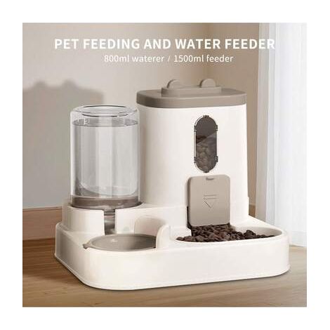 Distributeur automatique de nourriture pour chats 2 en 1 avec système intégré d'eau et de nourriture.-AquaForge (1/5)