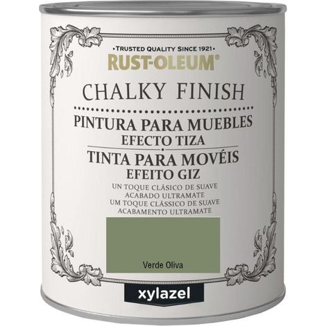Pintura al agua para muebles 750 ml oliva chalky rust-oleum (1/5)