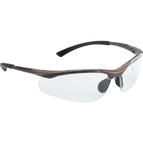 Bollé Safety – Lunettes de protection transparentes – Norme EPI EN 166 FT CE – Verres polycarbonate anti-buée et anti-rayures – Branches antiglisse Tipgrip