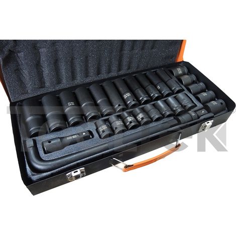 SET CHIAVI A BUSSOLA PER AVVITATORE AD IMPATTO DA 1/2" ESAGONALI 27pz (1/2)