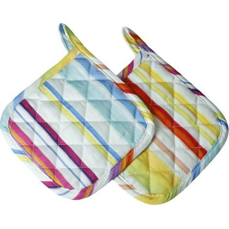 Brandani Aria set 2 presine quadrate cotone multicolor