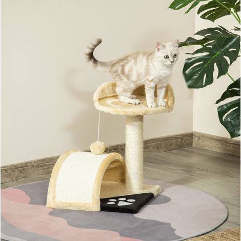 Katzenbaum mit Bällen, 35,5 x 37 x 46 cm, beige OKMYHOME (1/5)