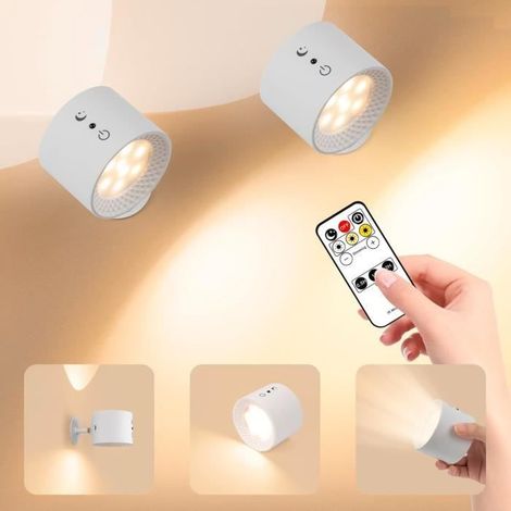 Applique Murale LED - LEYTN - 2 Pcs - Rechargeable USB - 3 Températures de Couleur - Télécommande (1/4)