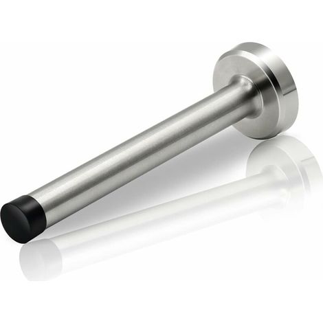 6 Zoll langer Türstopper für Fußleisten, robuster Wandtürstopper aus Edelstahl mit Geräuschdämpfung aus silberchromem Gummi