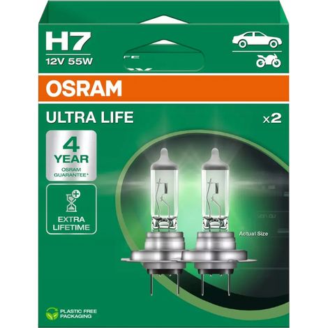 Bombillas H7 OSRAM ULTRA VIDA 55W EXTRA VIDA (1/5)