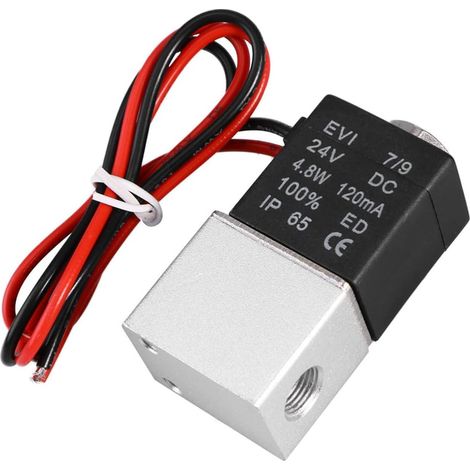 Électrovanne Solénoïde 24 V Dc 2 Voies 2 Positions, Alliage D'aluminium, Compacte et Haute Sensibilité, pour Contrôle Automatique de L'eau Gaz (1/5)