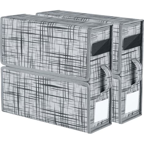 Organisateur Drap de Lit, 2PC Rangement Drap de Lit avec Fenêtre et Poignées, Boîte De Rangement Pliable Pour Draps Vêtements Couvertures Conteneur (1/5)