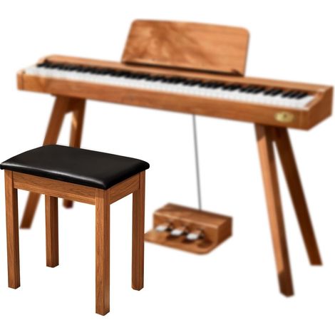 Piano Stool Bench Piano Bench with Solid Wood Frame Load Capacity Comfortable and Practical Seat Cushion Versatility for Professional and Home Use (1/5)
