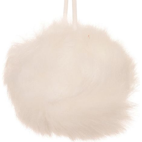 Weihnachtskugel Plüschkugel Weiß Ø 8 cm - Polyester