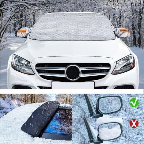 Housse de pare-brise, protection contre le gel, housse magnétique, housse pliable, protection contre le gel et la neige, les UV, le soleil, la poussière et la pluie, 145 cm x 115 cm (1/4)