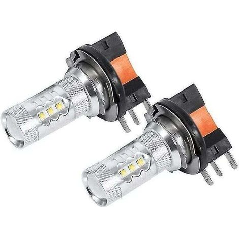 Ampoules LED H15 80 W pour phares de voiture, blanches, lot de 2. Ampoules LED H15 80 W, éclairage de voiture. (1/4)