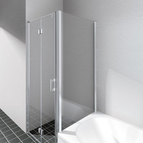 Kermi LIGA paroi latérale TVD 700 x 1600mm argent ultra brillant verre trempé transparent Clean (1/5)