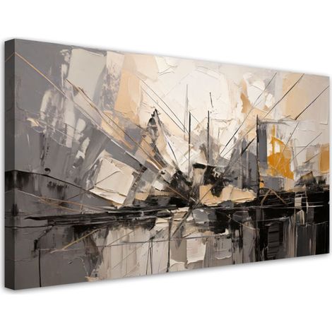 Wandbild Stadt Abstraktion Modern Grau 80x40 cm (1/5)