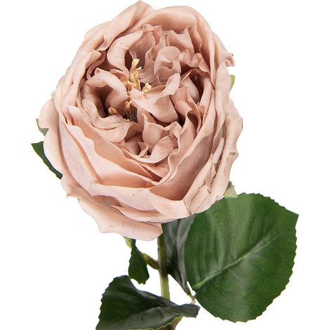 Rose artificielle fleur de décoration intérieure en plastique beige 43 cm - PANGIVO (1/2)
