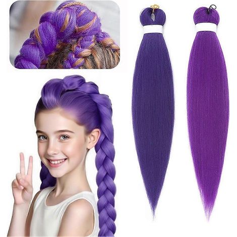 Extensions de cheveux tressés violettes pré-étirées, extensions de cheveux pour costume de chasseur de démons Rumi pour enfants, accessoires de cosplay anime Halloween jkw (1/5)