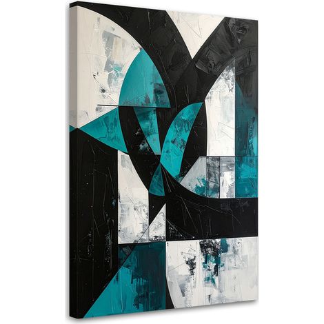 Stampe su Tela, Forme geometriche astratte turchese, 20x30 (1/5)