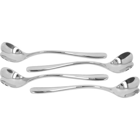 Lot de 4 cuillères à café en acier inoxydable en forme de cœur, idéales pour mélanger le sucre, le thé et les desserts. (1/5)