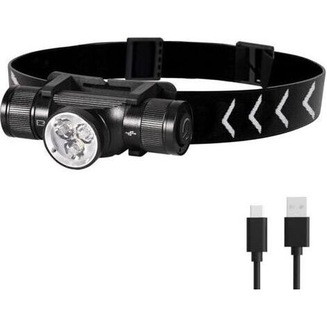 Lampe frontale H330, 1500 lumens, lampe frontale LED rechargeable, étanche IP66, 5 modes d'éclairage pour le vélo, le camping, la randonnée et le bricolage [Classe énergétique A+++] dengyank (1/4)