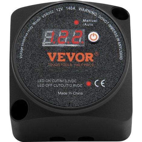 Isolateur de batterie intelligent 12V 140A avec écran LCD et relais VSR, modes manuel et automatique pour camping-car et bateau (1/5)