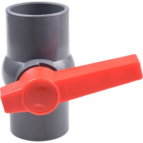 Robinet à boisseau sphérique avec prise adhésive, tuyau d'alimentation en eau, matériau PVC, 20 mm, 25 mm, 32 mm, 40 mm, 50 mm, rouge gris (50 mm) (1/5)
