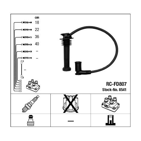 Kit de câbles d'allumage NGK 8541 FORD 1110 740 1110 741 1110 742 1110 743