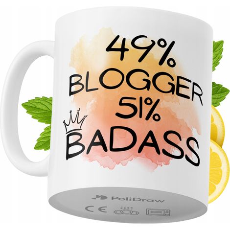 Tazza divertente e umoristica per blogger, ideale per caffè e tè, con grafica e testo spiritosi. Perfetta per compleanni, onomastici e festività. Tazza premium per occasioni speciali, ideale per casa, (1/5)