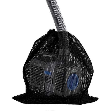 Sac filtrant avec cordon de serrage, adapté aux pompes à eau de bassin, accessoires de filtration pour pompes à eau domestiques (45 x 45 cm, noir) 2025 (1/5)