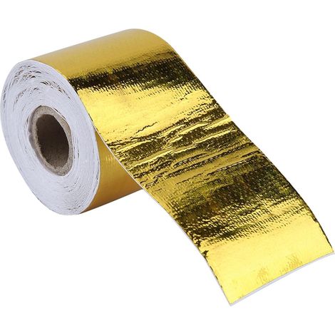 Film Résistant à la Chaleur, 1 Rouleau Papier D'aluminium Doré Voiture Ruban Adhésif Réfléchissant Pour Bouclier Thermique Pour Capots De Moteur De Voiture, Compartiments Moteur, Etc.(10Mx5Cm) (1/5)