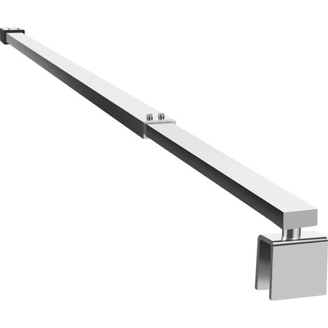 Tringle télescopique réglable de 700 mm à 1200 mm, en acier inoxydable, forme carrée, pour parois de douche de salle humide et cabines à italienne, convient pour épaisseur de verre de 8 à 10 mm (1/5)