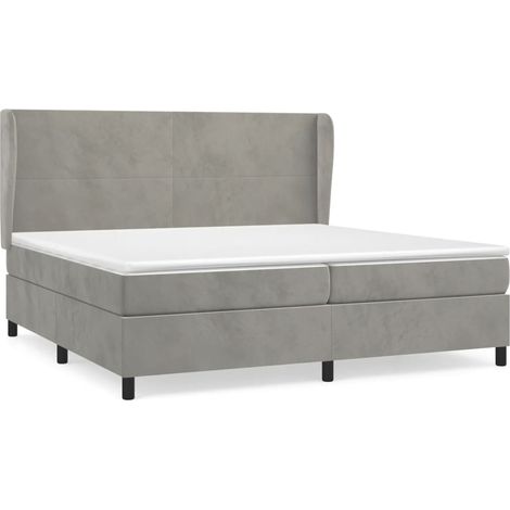 Maison Exclusive - Cama box spring con colchón terciopelo gris cl (1/5)