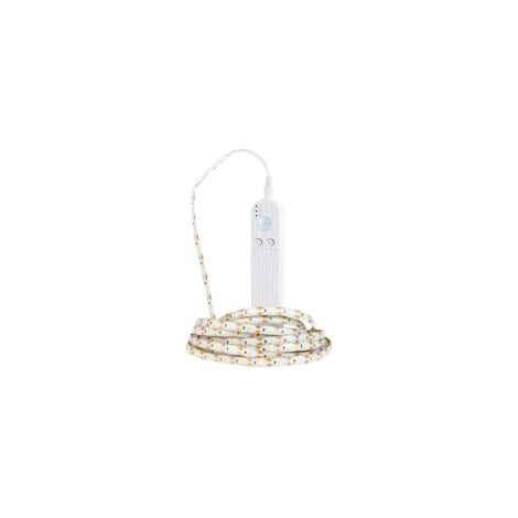 Bande lumineuse à détecteur de mouvement, rechargeable, LED à intensité variable pour placard, coffre-fort, armoire, garde-manger, penderie (2 m, blanc chaud)