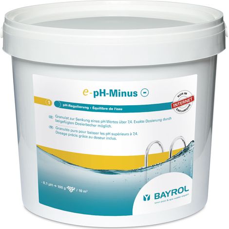 Bayrol – Ph moins poudre 6kg – Granulés acides à dissolution rapide – Pour tous filtres et toutes tailles de piscine – Utilisation dans le bassin