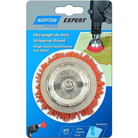 Brosse coupe en nylon 75mm pour perçeuse - Norton - 69957365141 (1/3)
