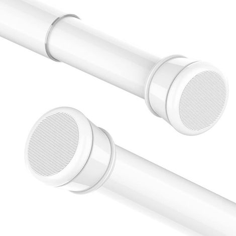 2 Pièce Tringle Rideau Extensible Sans Percage Barre Rideau Douche Telescopique Barre Douche Réglable Pour Salle De Bain,Chambre(Blanc,55-90Cm) (1/5)