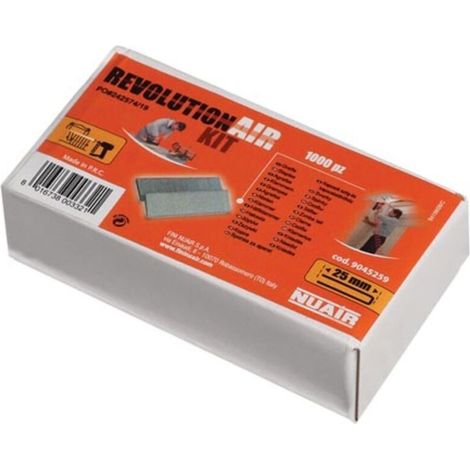 NUAIR Agrafes 25 mm - 1000 pcs - robustes et fiables pour agrafeuses pneumatiques (1/3)