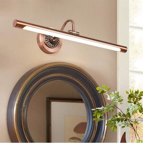 Vintage Lampe pour Miroir LED Salle de Bains Lampe Armoire Miroir Applique Murale Intérieure Moderne Luminaire Salle de Bain,Laiton,8W,2700K,45.5CM (1/5)